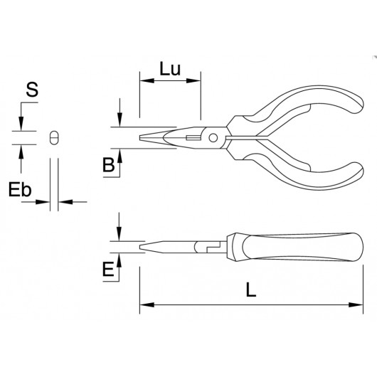 PINCE À BECS DEMI-RONDS COURTS - GAMME OUTILS DE PRECISION - MOB - Réf: 9361120401 PINCE À BECS DEMI-RONDS COURTS - GAMME OUTILS DE PRECISION - MOB - Réf: 9361120401