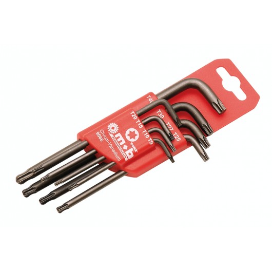 ÉTUI DE 8 CLÉS MÂLES TORX SPHÉRIQUES - CRV - GAMME OUTILS PROFESSIONNELS - MOB - Ref : 9066010201