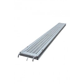Plancher acier épervier Altrad N4882 pour échafaudage multidirectionnel, vue de la surface antidérapante