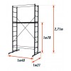 DIMENSIONS - ECHAFAUDAGE B4 - HAUTEUR DE TRAVAIL MAX : 4m - CENTAURE - Ref : 203702 DIMENSIONS - ECHAFAUDAGE B4 - HAUTEUR DE TRAVAIL MAX : 4m - CENTAURE - Ref : 203702