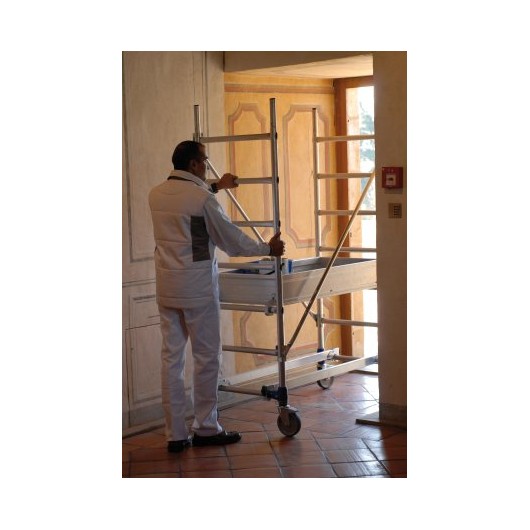 ECHAFAUDAGE ROULANT INSIDER 120 SX COLOR - HAUTEUR TRAVAIL : 4.70 M - ALUMINIUM - TUBESCA COMABI