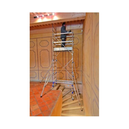 ECHAFAUDAGE ROULANT INSIDER 120 SX COLOR - HAUTEUR TRAVAIL : 4.70 M - ALUMINIUM - TUBESCA COMABI