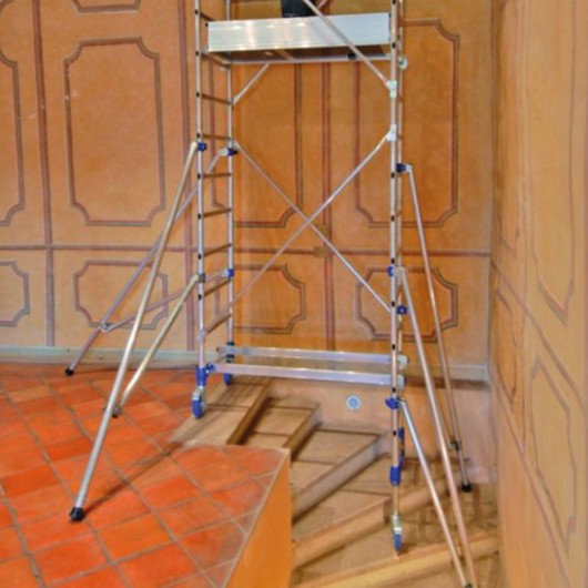 ECHAFAUDAGE ROULANT INSIDER 120 SX COLOR - HAUTEUR TRAVAIL : 4.70 M - ALUMINIUM - TUBESCA COMABI