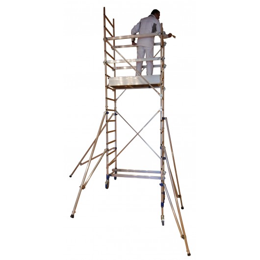 ECHAFAUDAGE ROULANT INSIDER 120 SX COLOR - HAUTEUR TRAVAIL : 4.70 M - ALUMINIUM - TUBESCA COMABI