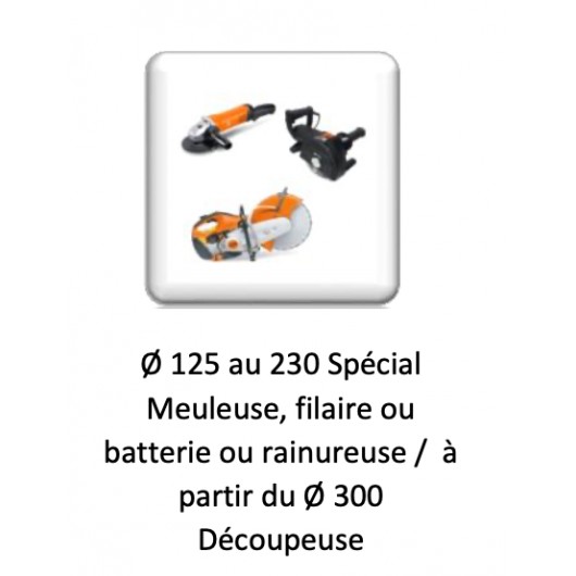 DISQUE DIAMANT RX1, COUPE A SEC POUR MEULEUSE OU RAINUREUSE - Ø 115 MM / ALESAGE 22.23 MM - BETON, GRANIT - GOLZ
