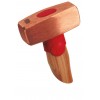 MASSETTE CUIVRE FORGEE MANCHE FRENE - GAMME MARTEAUX ET OUTILS FORGES - OUTIL PROFESSIONNEL - MOB