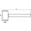 MAILLET CUIR D89 MANCHE FRENE - GAMME MARTEAUX ET OUTILS FORGES - OUTIL PROFESSIONNEL - MOB