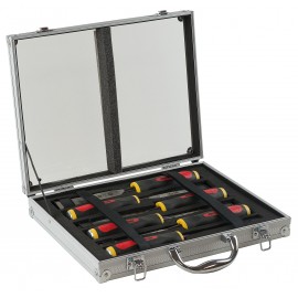 MALLETTE ALU 6 CISEAUX SCULPTEUR MANCHE NERTECH - GAMME SCIAGE, COUPE, LIMES, RAPES, CISEAUX - OUTIL PROFESSIONNEL - MOB